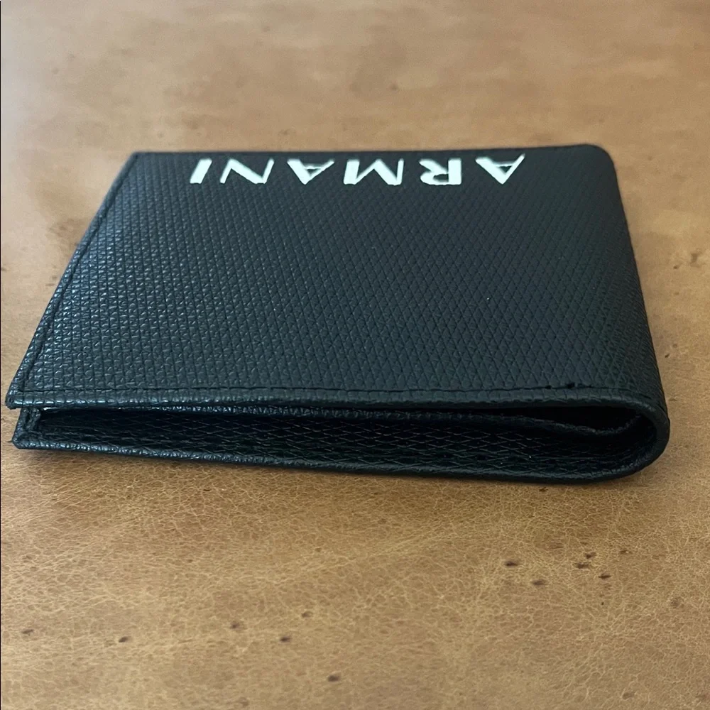 Giorgio Armani Black Textured Card Holder